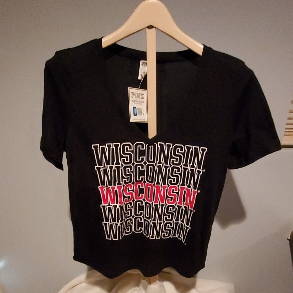 NWT Victoria Secret PINK Wisconsin t-shirt large